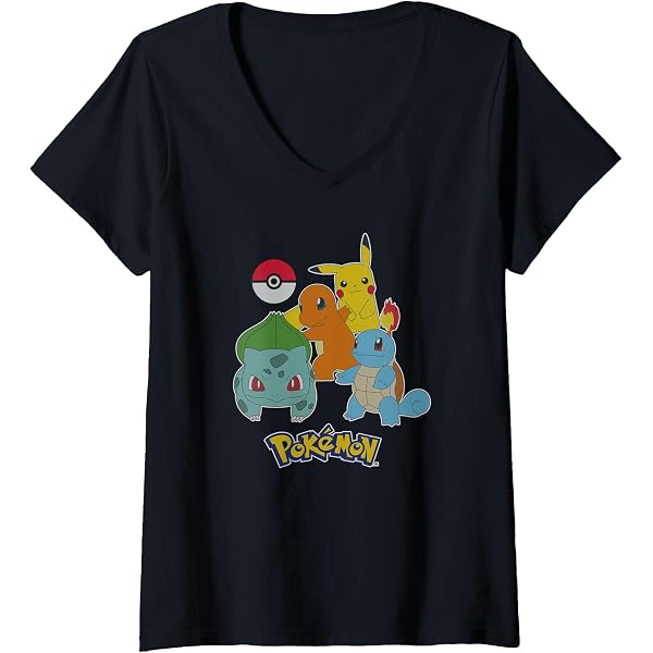 Amazon.com: Pokémon First Generation Group Shot Logo T-Shirt